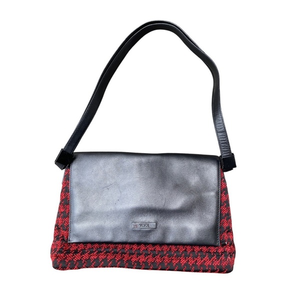 Tumi Red and Black Shoulder Bag with Adjustable Strap